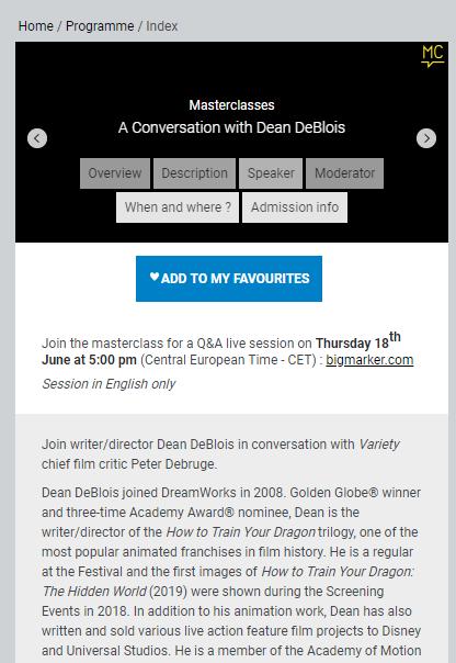 探索昂西2020——大师班与迪恩·德布洛斯,DeanDeBlois对话