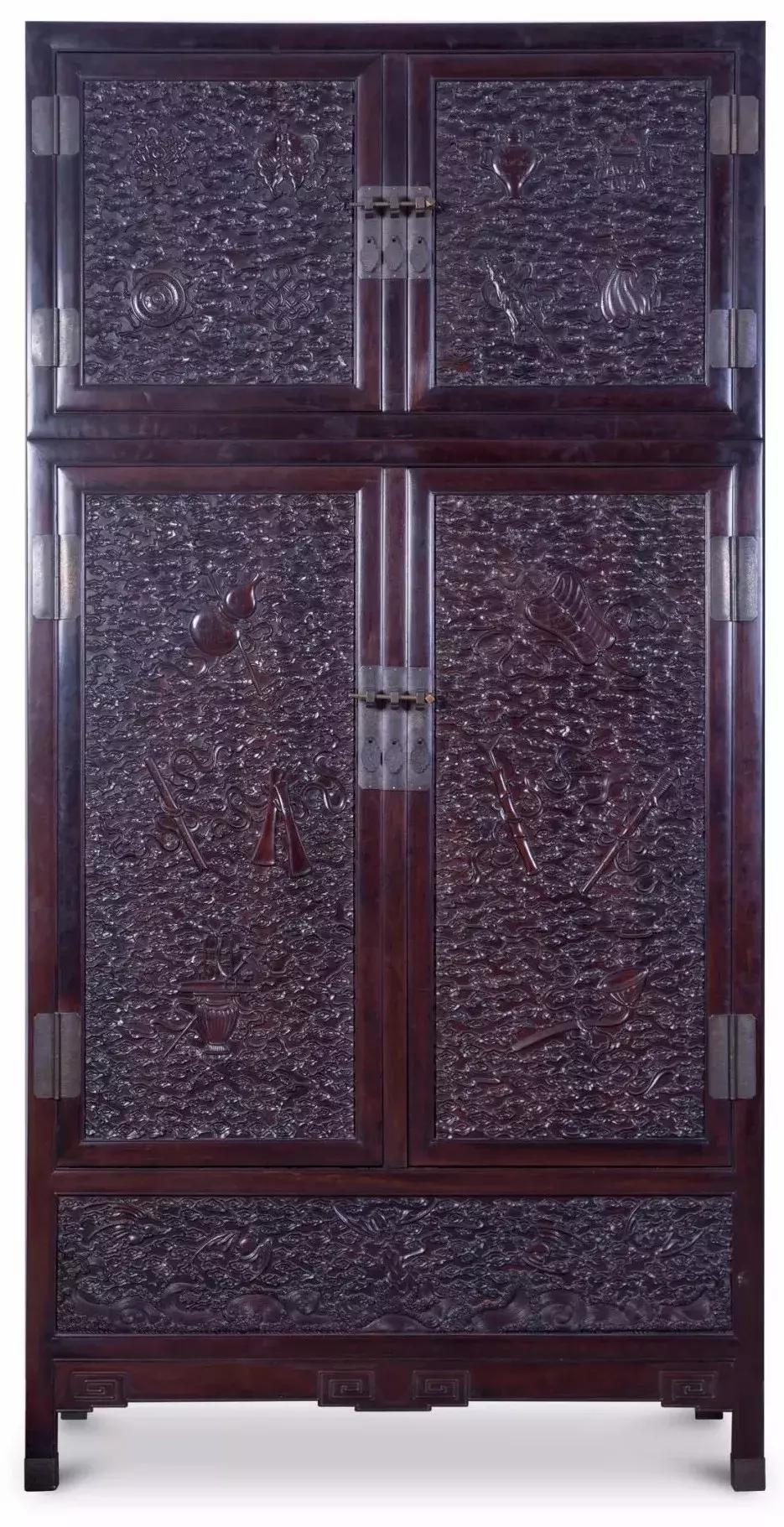 重器解析：紫檀八宝八仙纹大四件柜