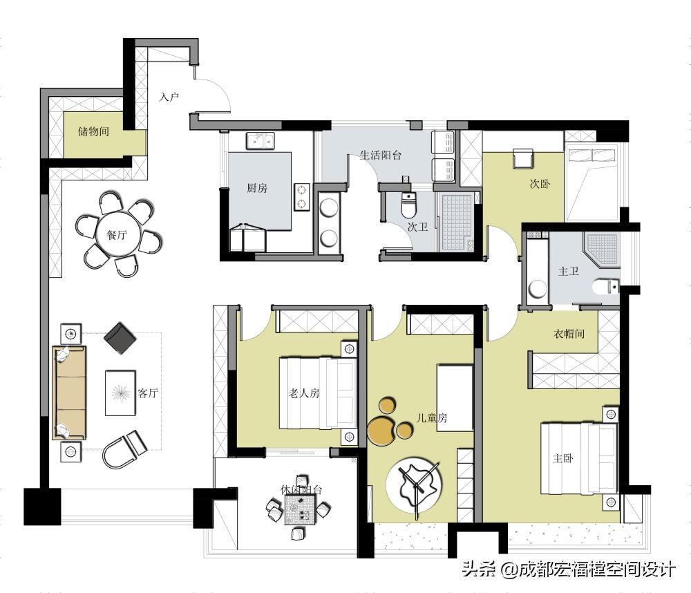宏福樘设计效果图,宏福樘设计110平