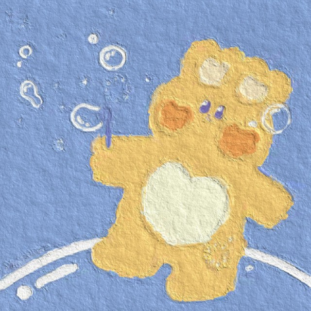 卡通小熊头像简笔画,卡通小熊丙烯画