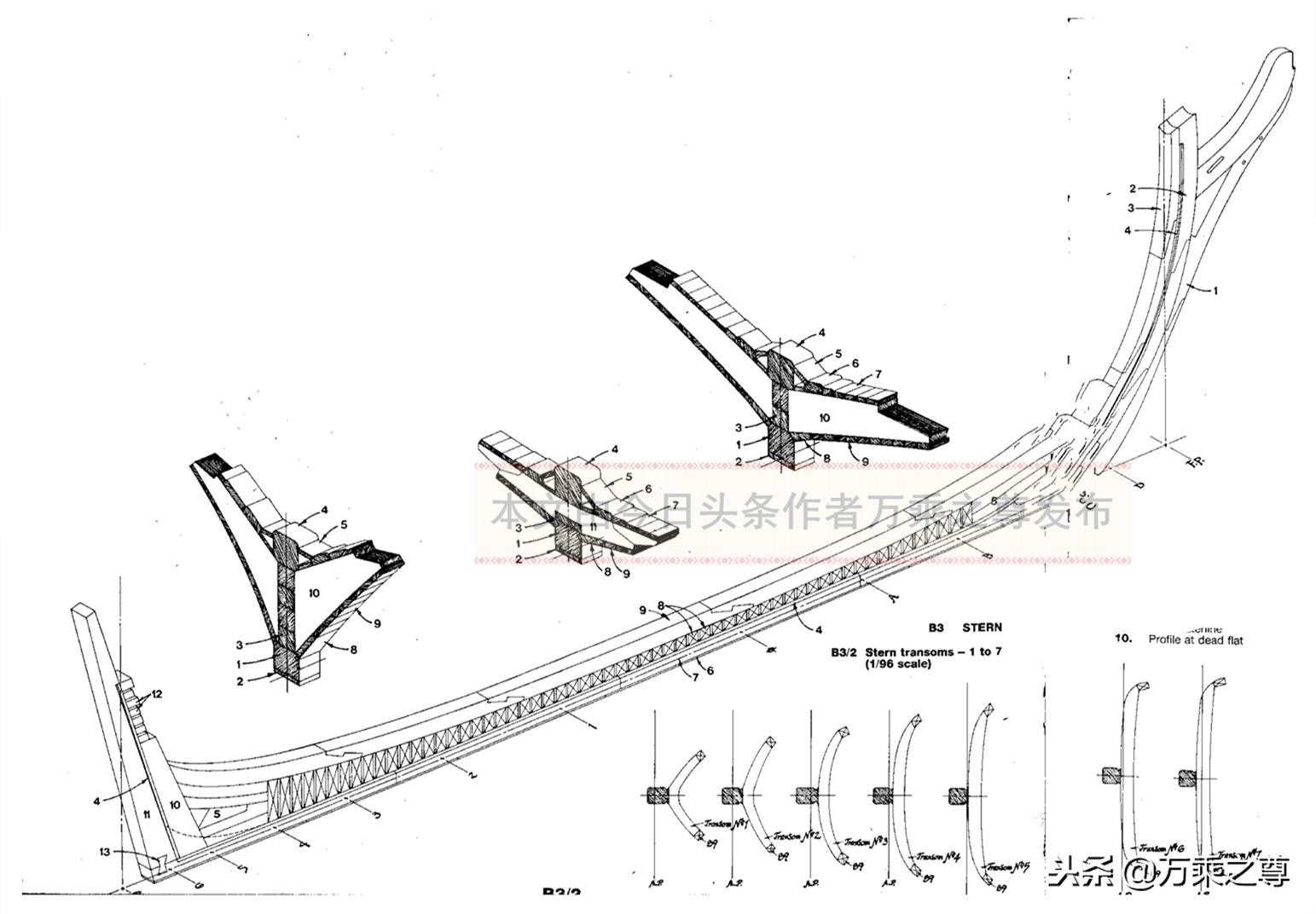 风帆战舰模型图纸,古代没有吊车怎么建造的