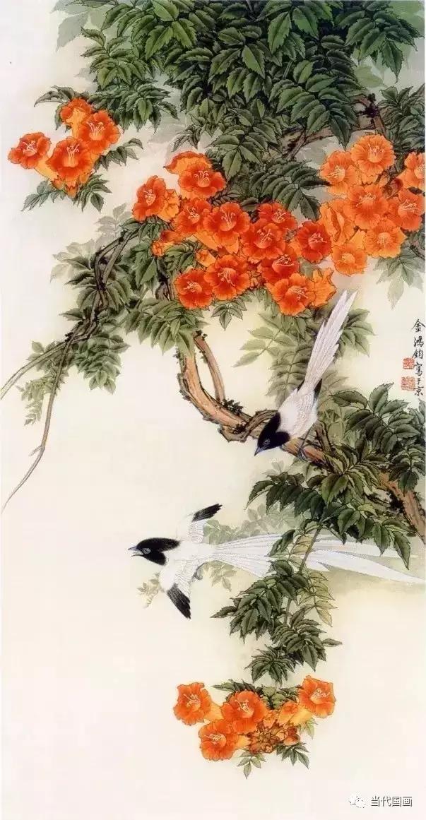 金鸿钧花鸟牡丹作品,金鸿钧工笔牡丹春晓图片