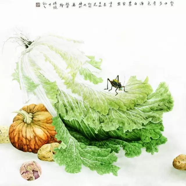 画白菜技法,3d白菜画
