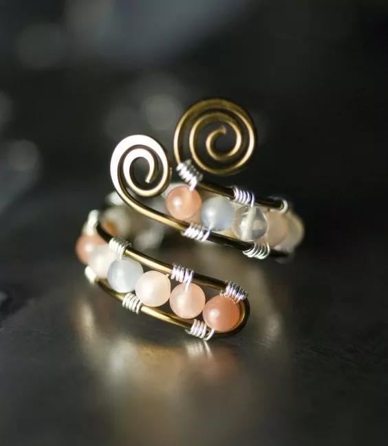 diy一对心形银戒指,怎么用一根线做简单的戒指