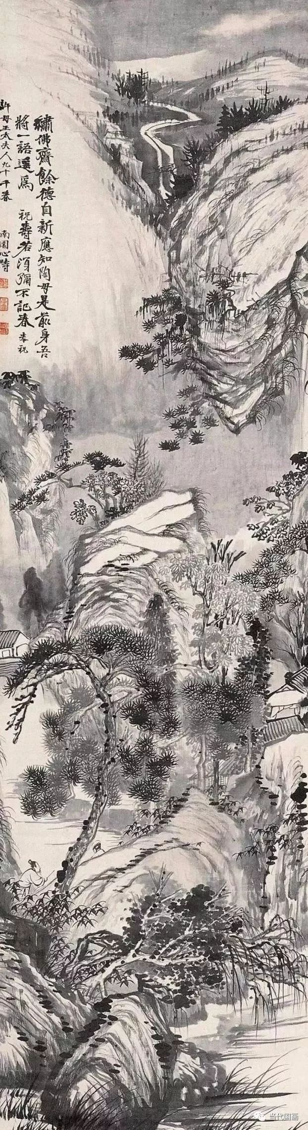 石涛山水画精品作品,石涛山水画高清大图临本