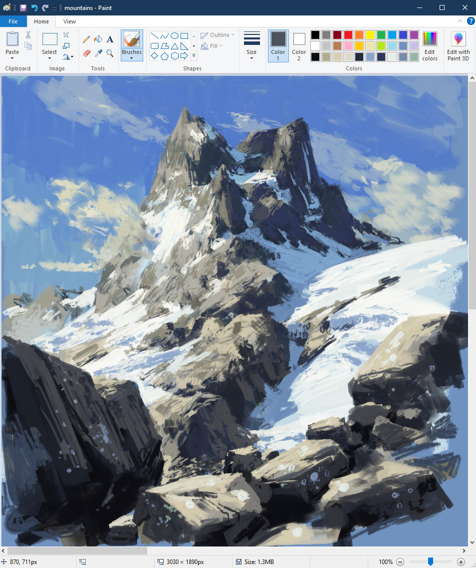 用电脑怎么画风景画,用电脑自带的画图工具画画