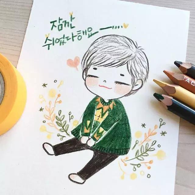 彩铅画古风人物简笔画,彩铅荷花简笔画几分钟就能学会