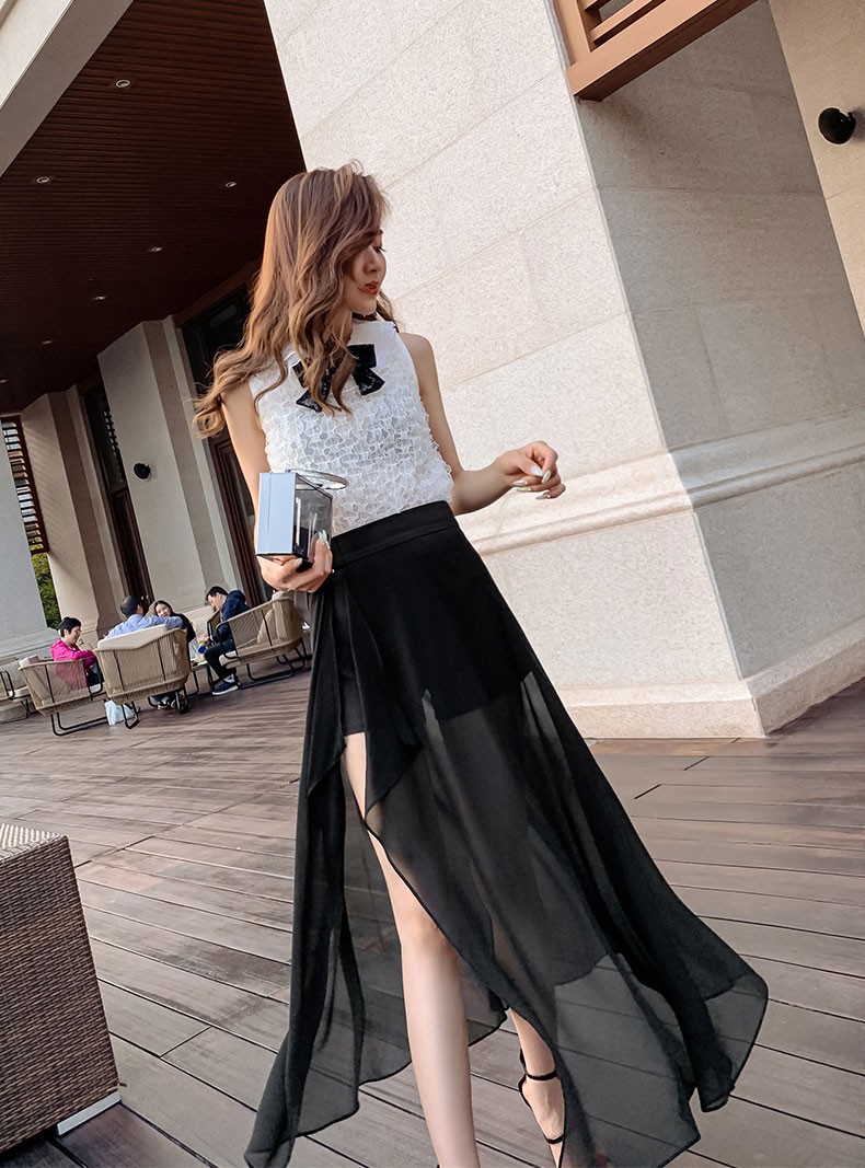 雪纺半身裙夏季薄款垂感百搭,夏季雪纺飘逸半身裙气质高级感