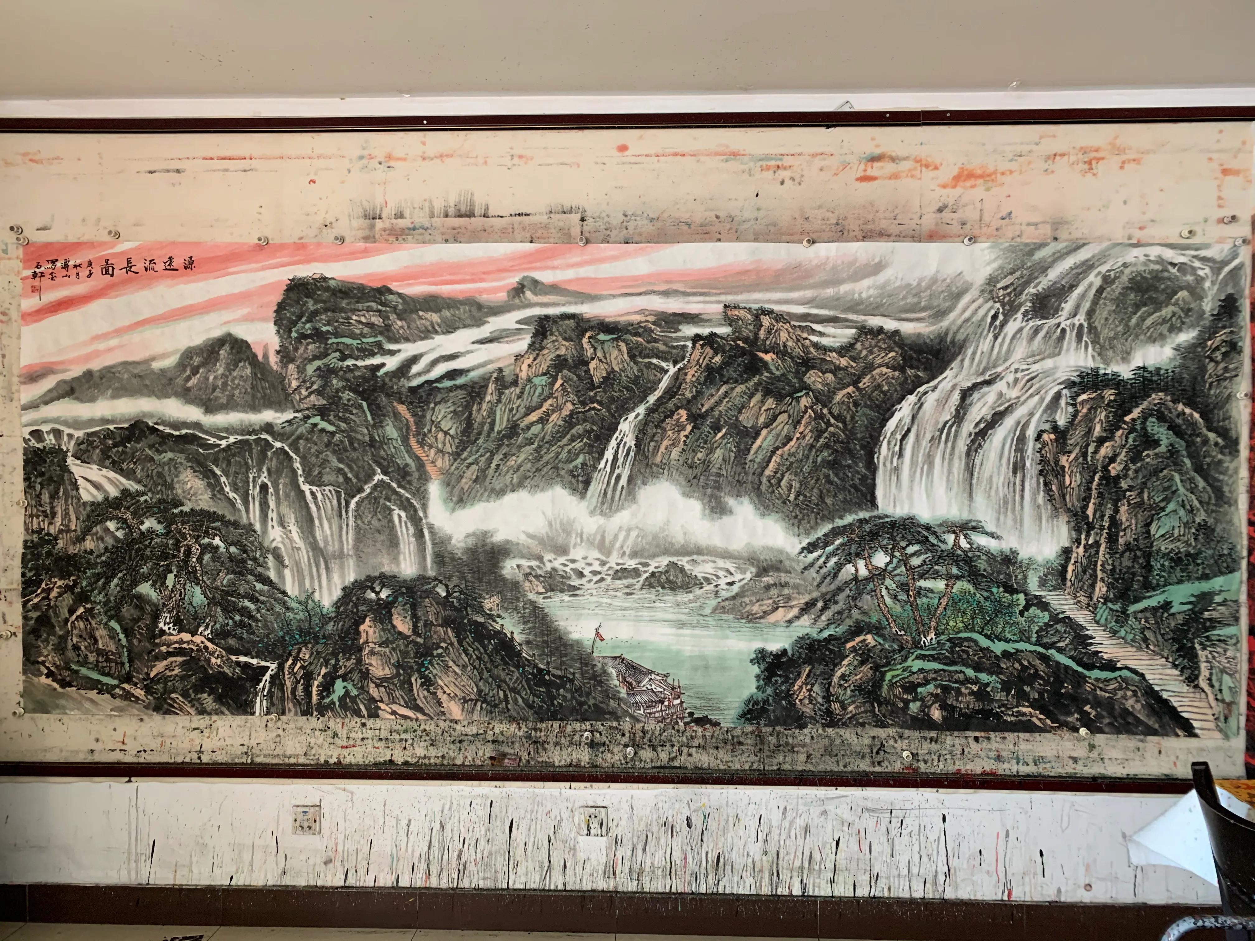 著名画家爱新觉罗·溥山《源远流长图》