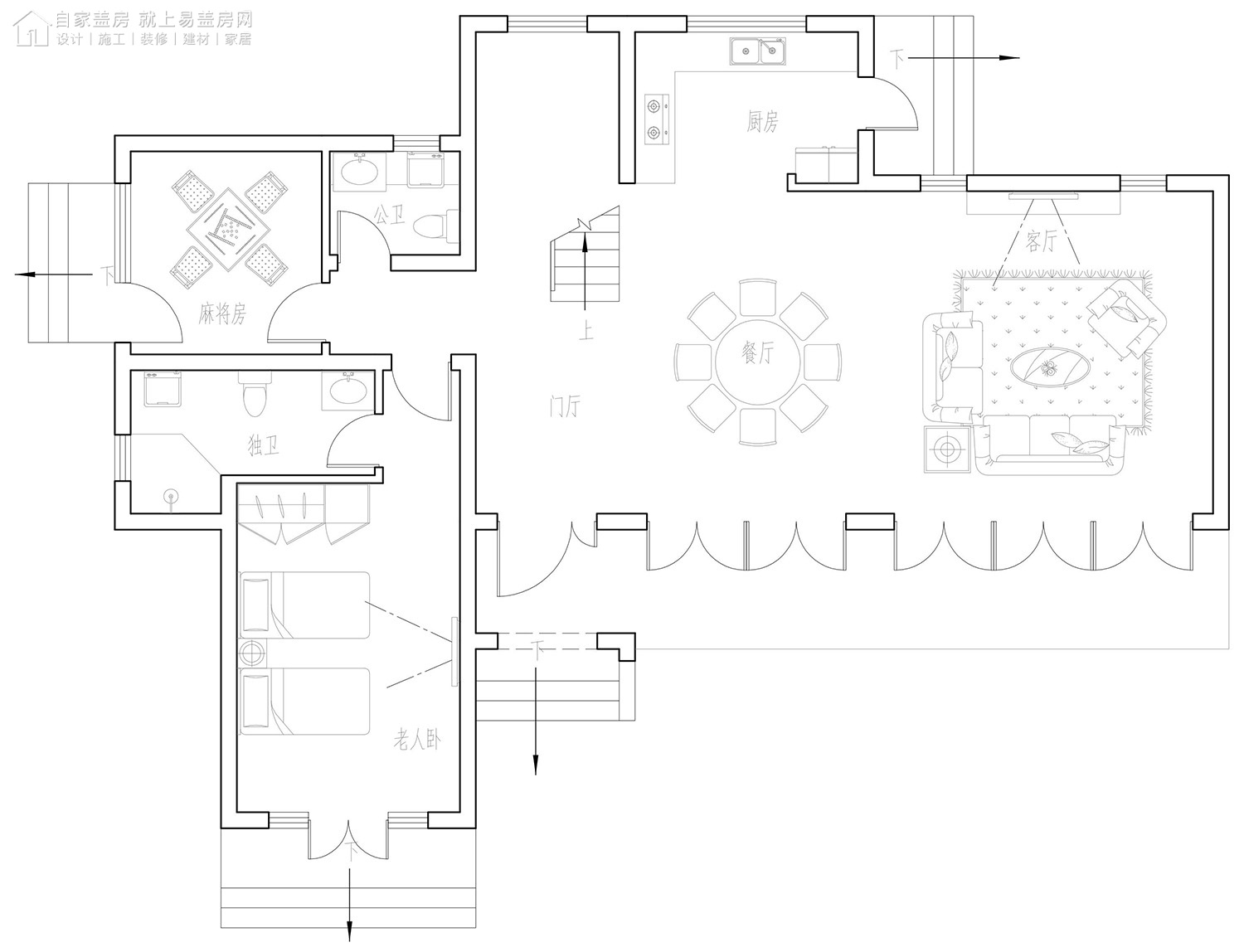 三层新中式别墅全套设计图纸,新中式合院别墅户型图纸