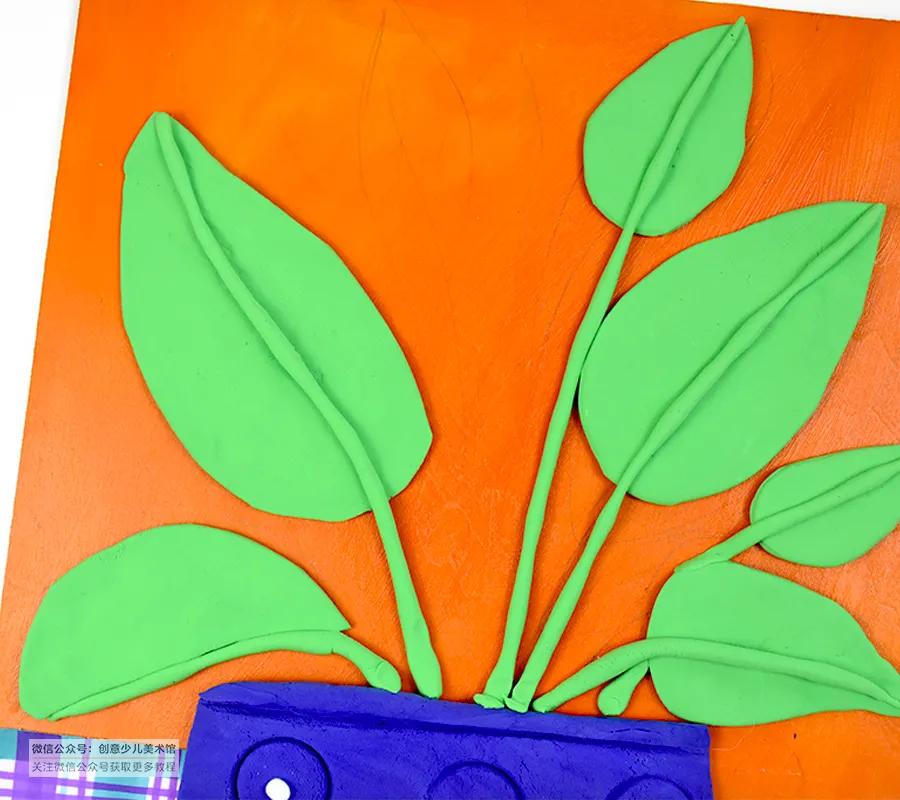 红掌儿童创意画,仙人掌画儿童画教程