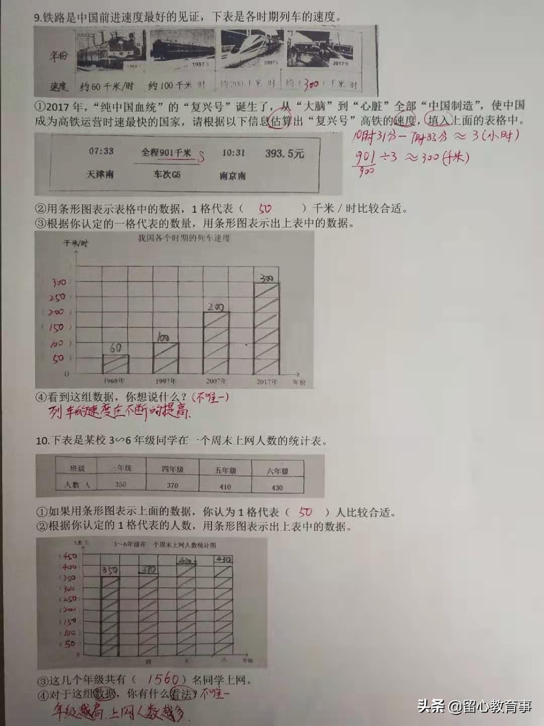 小学四年级人教版数学总复习,人教版四年级数学1-7单元练习