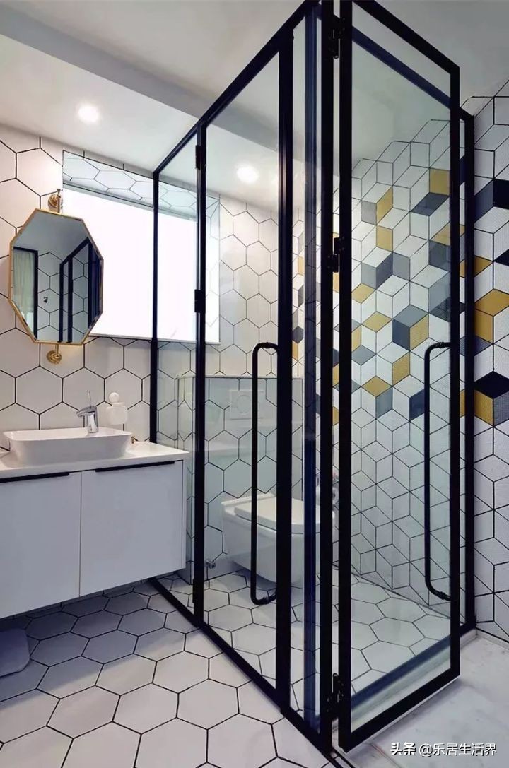 卫生间墙砖和顶最佳颜色效果图,卫生间干湿区墙砖颜色该不该一样