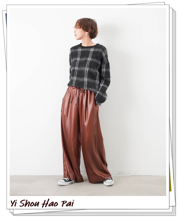 2020皮裤怎么搭配好看,冬季宽松长皮裤怎么搭配好看