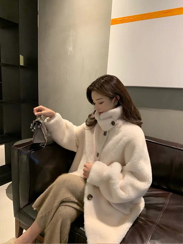70后洋气羊羔毛外套,洋气羊羔毛外套