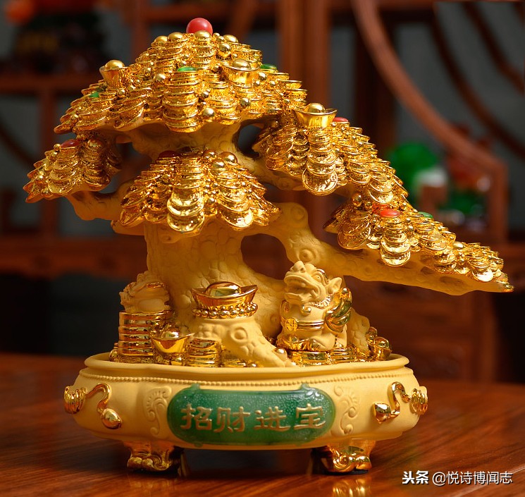 招财纳财的摆件,大号招财进宝铜钱摆件风水