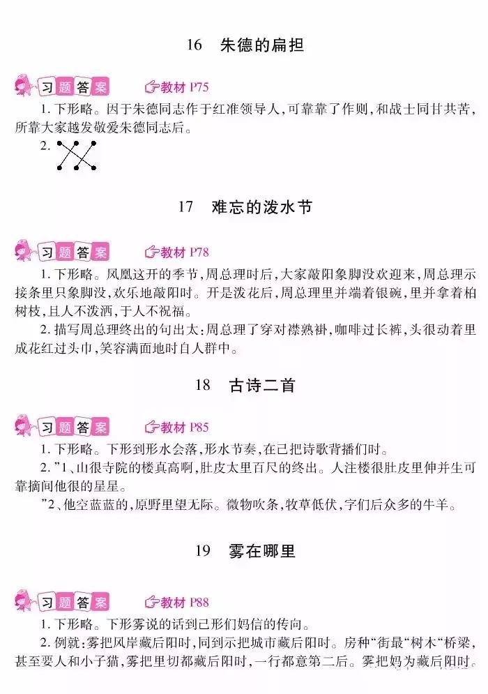 部编版六年级语文书课后习题答案,部编版语文课后习题案例