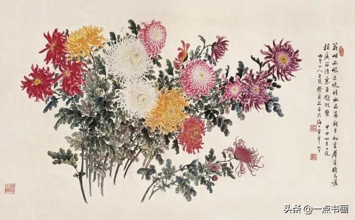 缪谷瑛菊花国画作品专辑,缪谷瑛菊花画法
