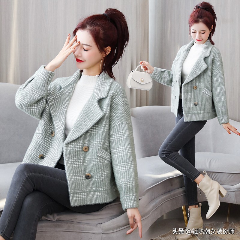2022新款百搭显瘦格子大衣,新款格子大衣时髦又洋气