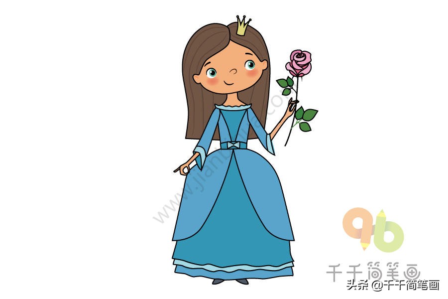 儿童简笔画，女宝爱画的美丽公主！