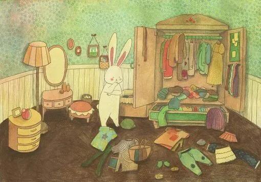 插画兔子手绘,韩国插画师可爱兔子