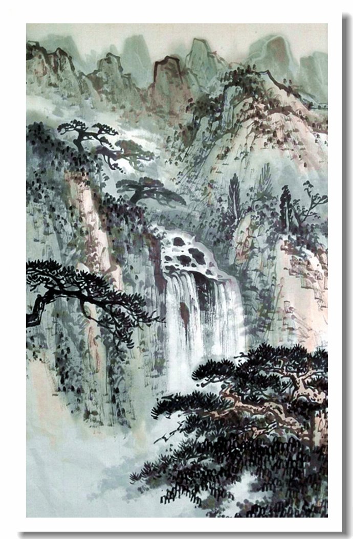 尹延水山水画作品,苏州市水墨山水画