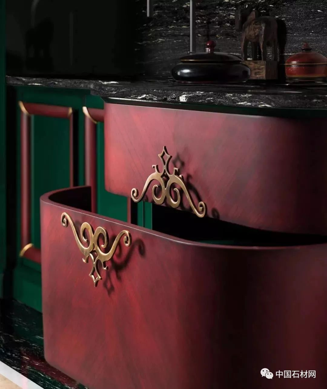 大理石设计厨房,厨房大理石极简风格