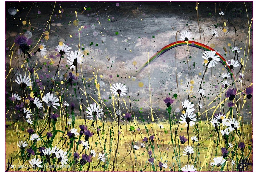 膏状水彩颜料绘画花草,藤蔓植物创意画颜料