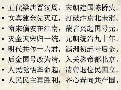 最牛的历史顺口溜,历史最好记的顺口溜