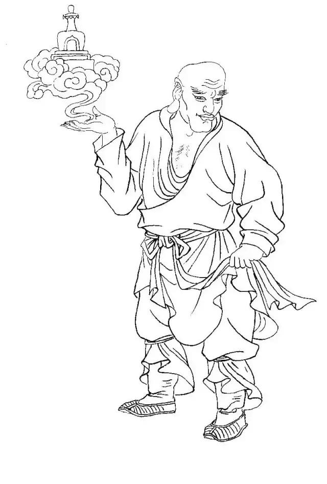 白描罗汉全本,罗汉白描100幅