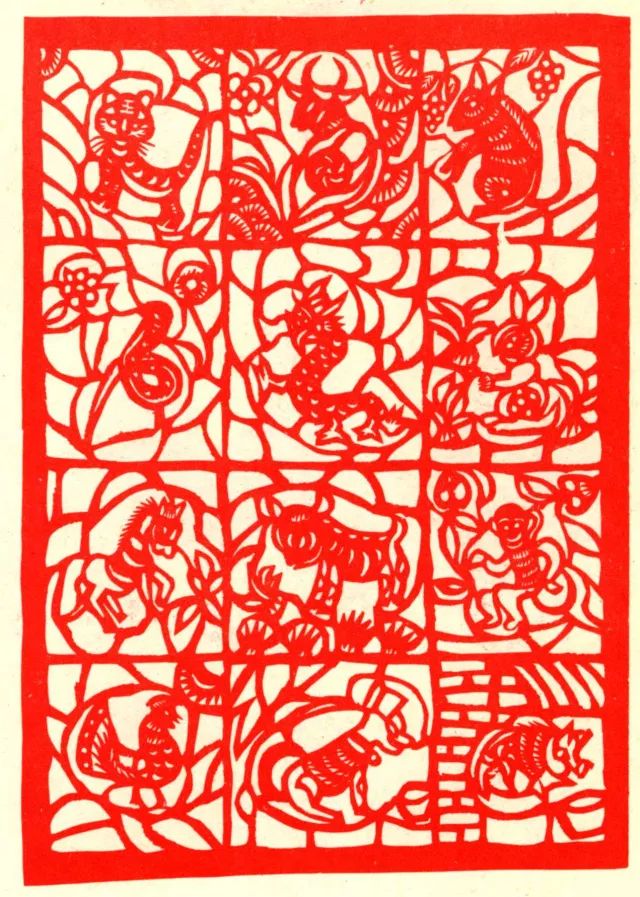 剪纸民间手艺,24幅民间吉祥剪纸图