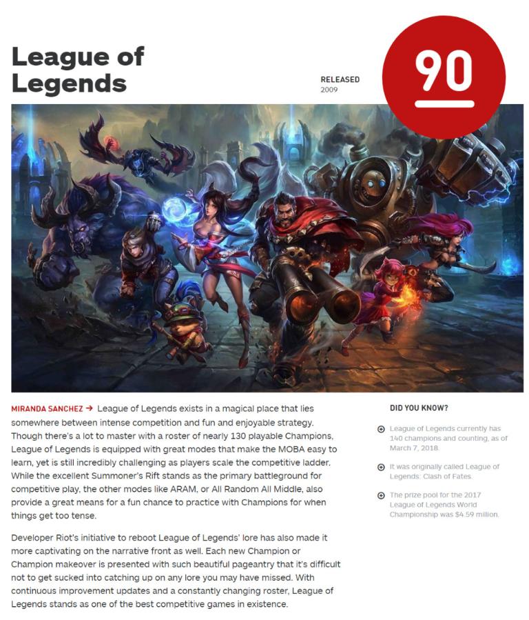 dota2游戏获奖,ign评分排行2017top100