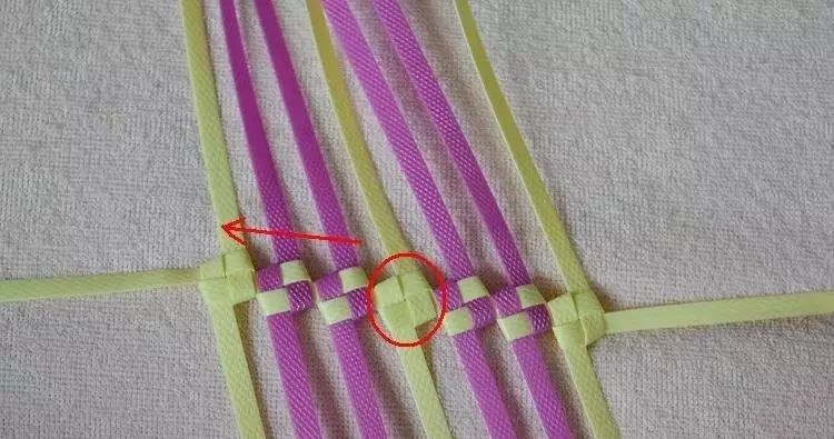 塑料带手工编织篮子收纳筐,塑料袋收纳筐