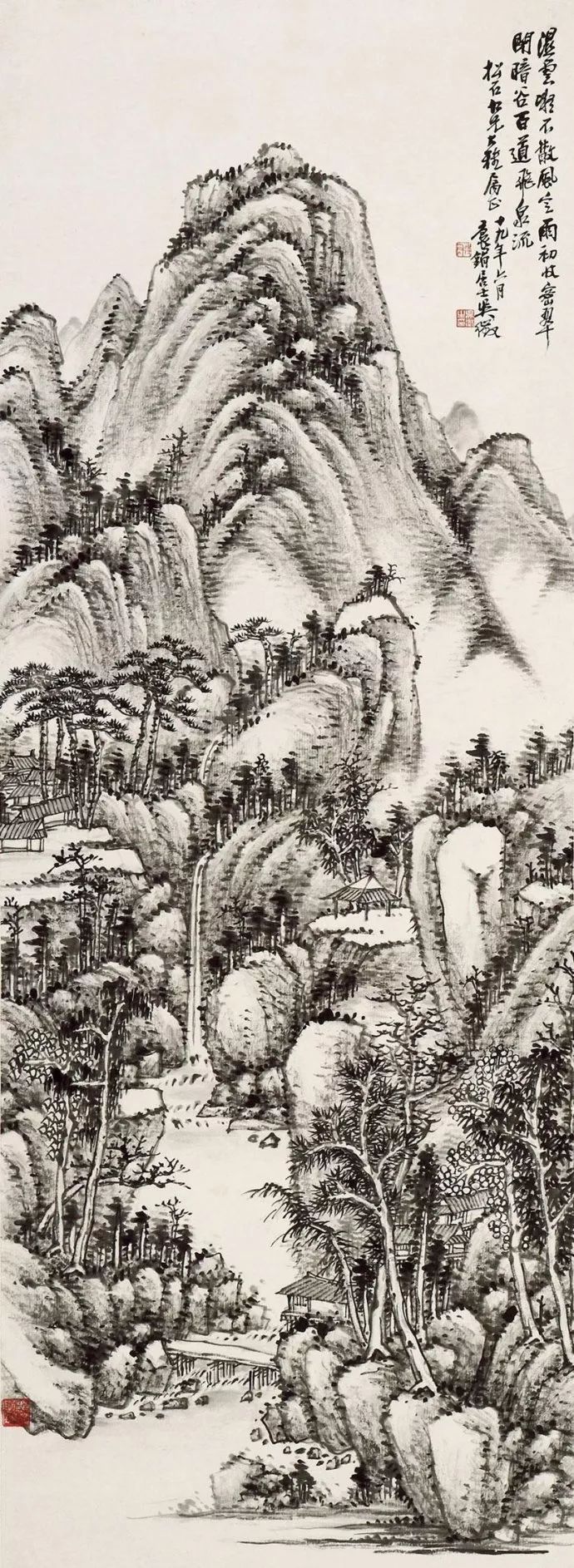 写意山水花鸟画精品欣赏,吴待秋山水画精品欣赏图文