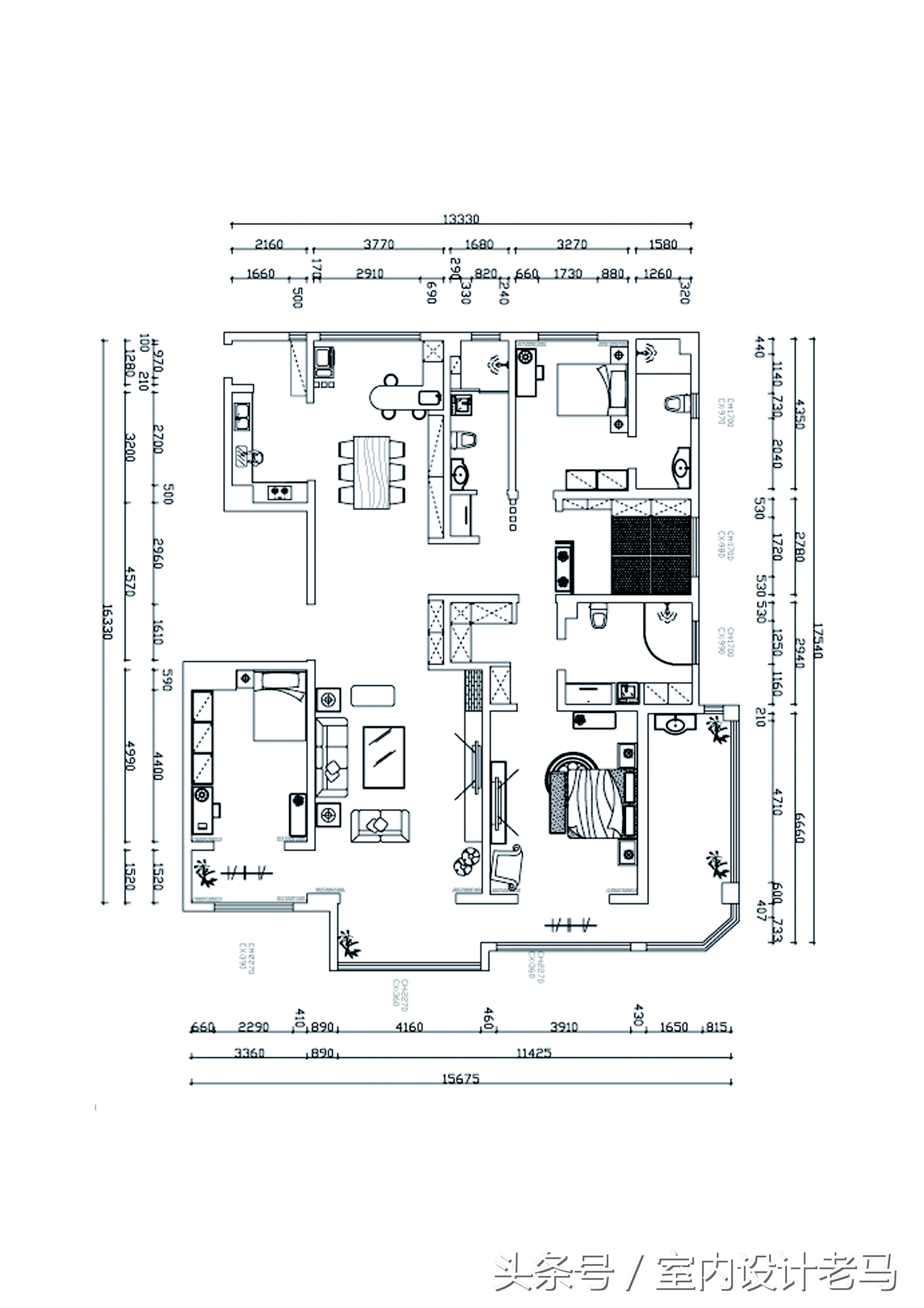振兴湖境臻园140装修效果图,泰丰观湖两室两厅装修效果