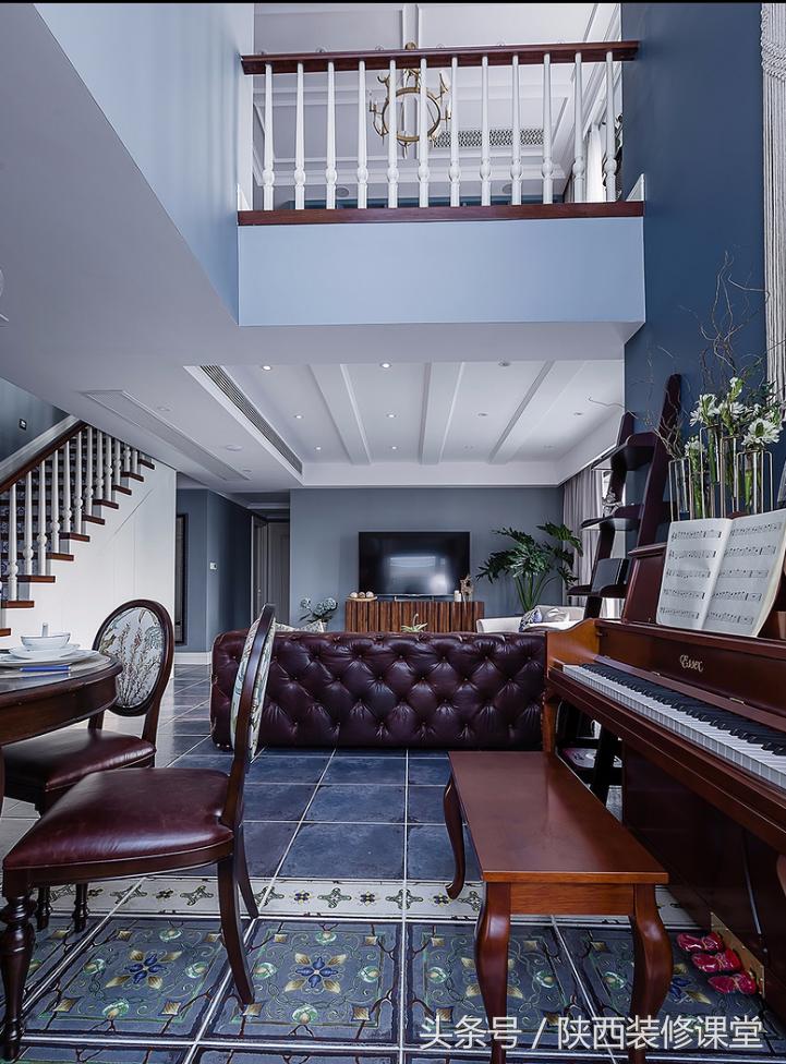 280平轻奢美式,120平美式轻奢风高级蓝灰