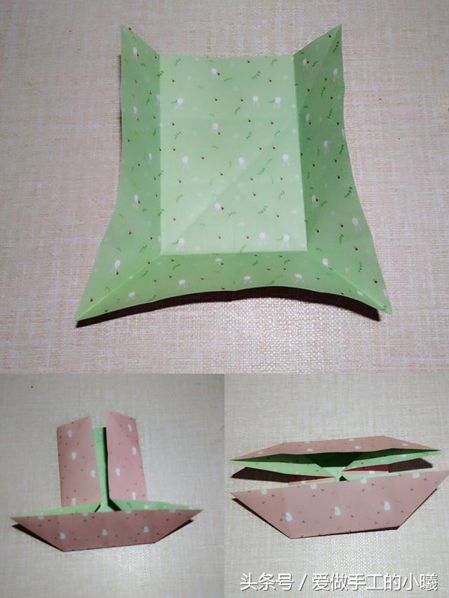 小时候小花篮折纸,儿童手工折纸大全花篮