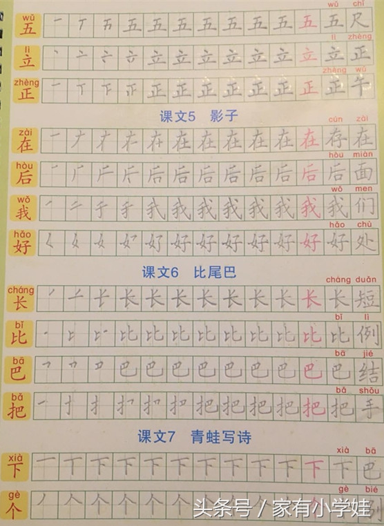一年级小公鸡和小鸭子生字笔顺,一年级必认字100个含笔顺
