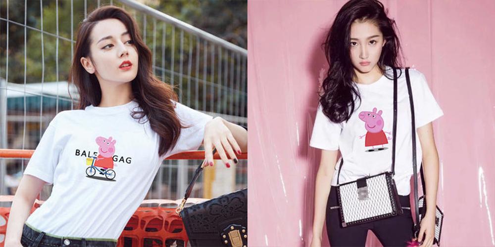 杨幂李易峰撞衫迪丽热巴杨颖也入同款！小猪佩奇T恤才是时髦必备