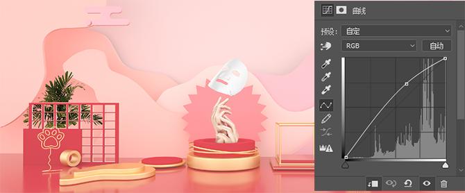 c4d电商海报模型渲染效果图,c4d教程电商风格场景建模搭建