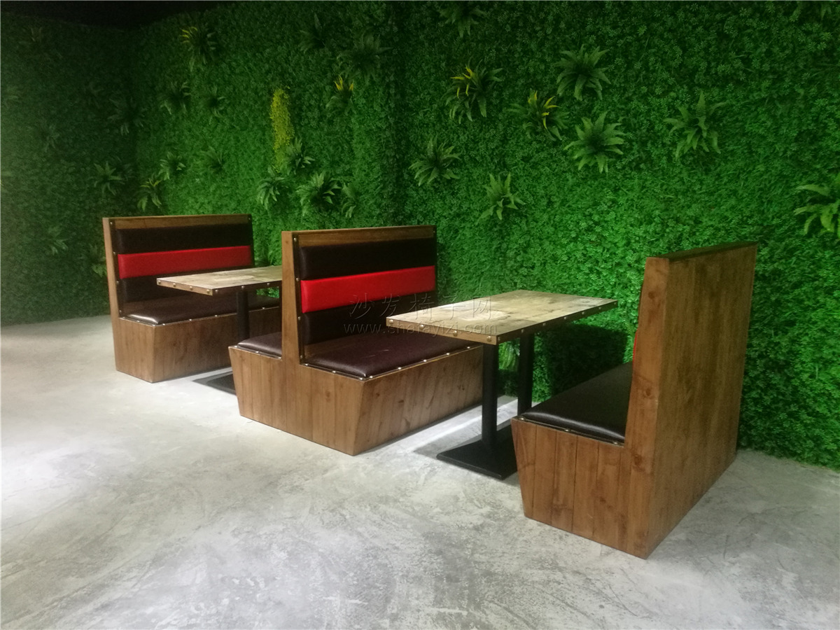 防腐木卡座沙发制作,餐厅卡座沙发极简