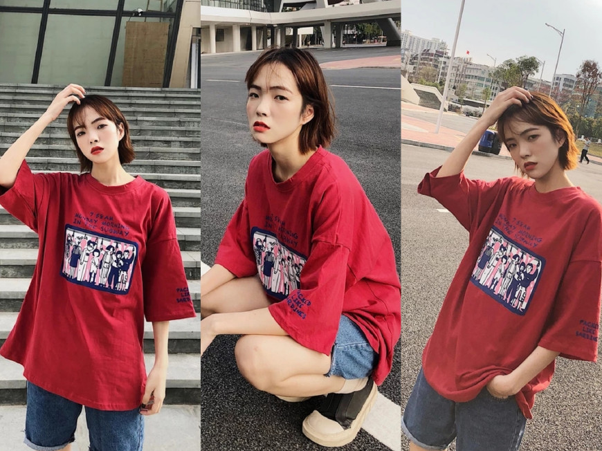 t恤买大了怎么穿搭才显瘦,t恤买大了怎么办教你一招