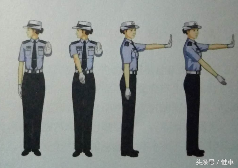 考试技巧科目一科目四手势题,科目四警察手势信号简单记忆法