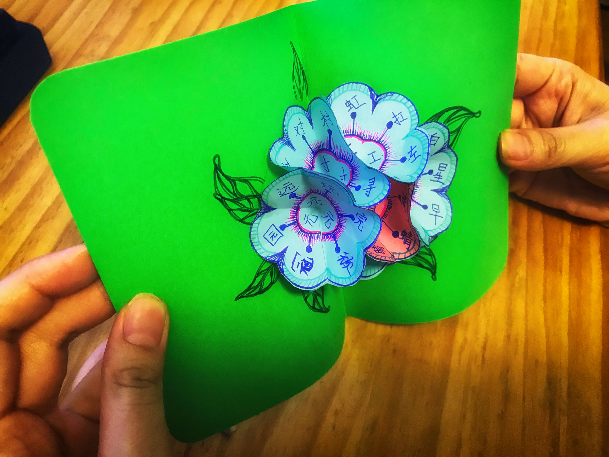 贺卡立体精美创意,教室一角立体贺卡