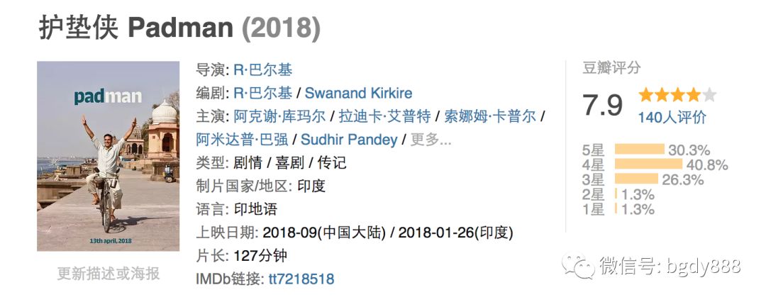 印度讲述发明卫生巾的电影,印度造卫生巾的电影