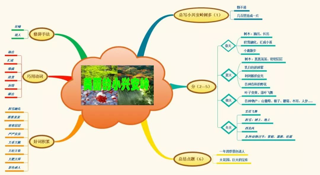 三年级上册语文思维导图模板空白,三年级语文第一单元思维导图8k纸