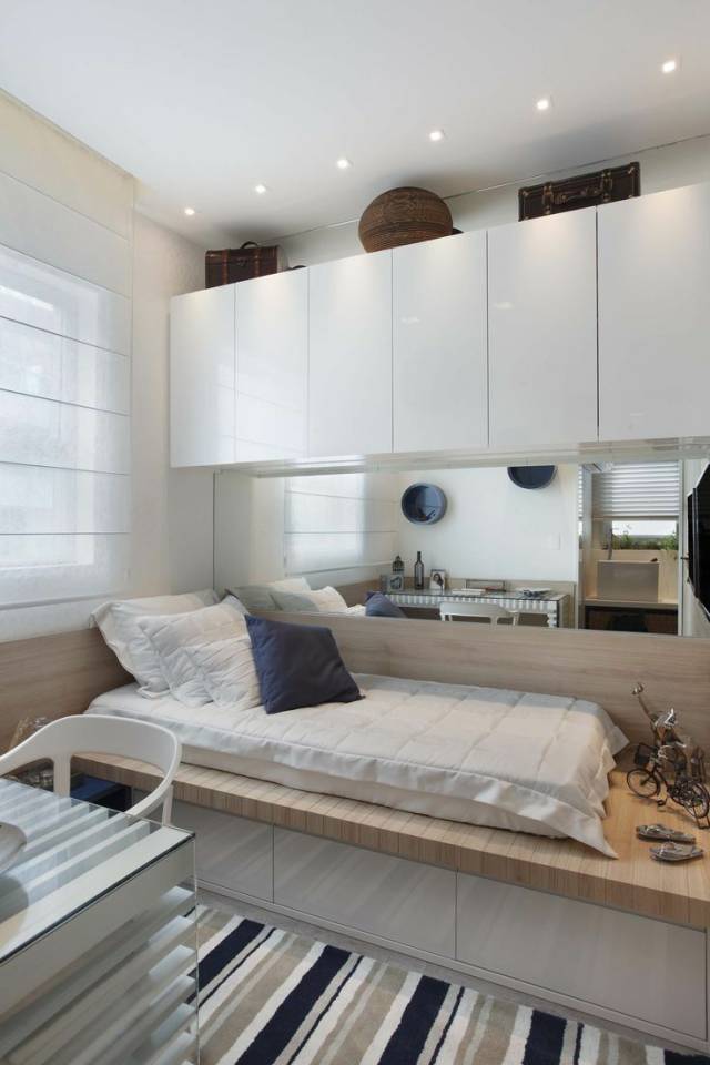 榻榻米床与飘窗柜子一体图,榻榻米床柜子如何组合设计