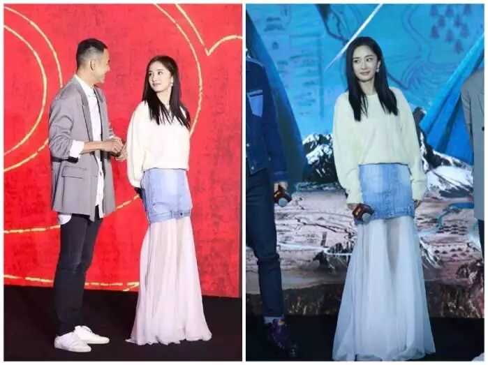蔡徐坤花样系鞋带,杨幂礼服蔡徐坤