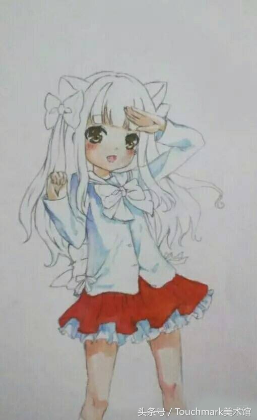 用丙烯马克笔画小姑娘背影,动漫人物绘画马克笔简单好看