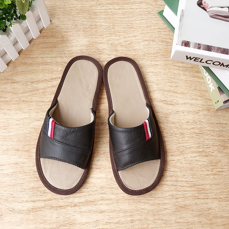 真皮中跟鞋头层牛皮拖鞋,真皮拖鞋好吗